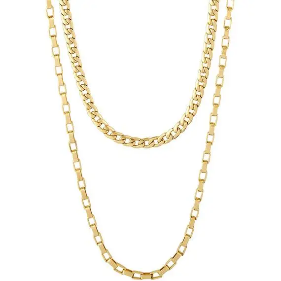 PILGRIM Clarity Multi Purpose Cable And Curb Chain Gold-Platet Necklace 112132011