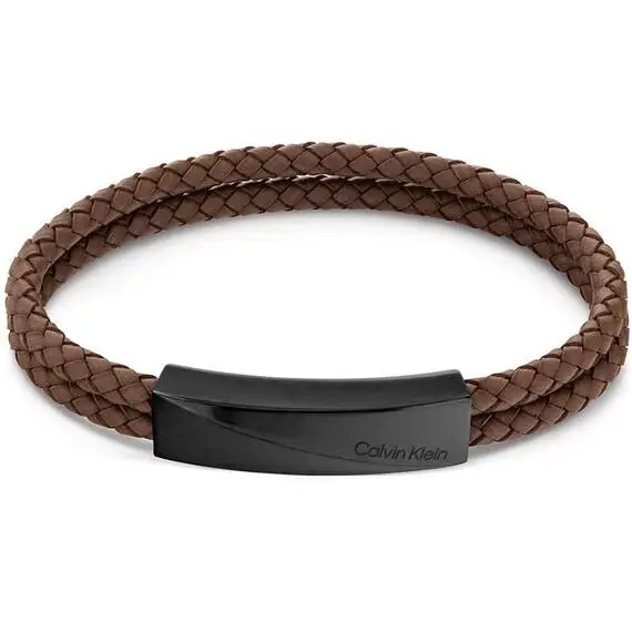 CALVIN KLEIN Leather Stainless Steel Bracelet 35000100