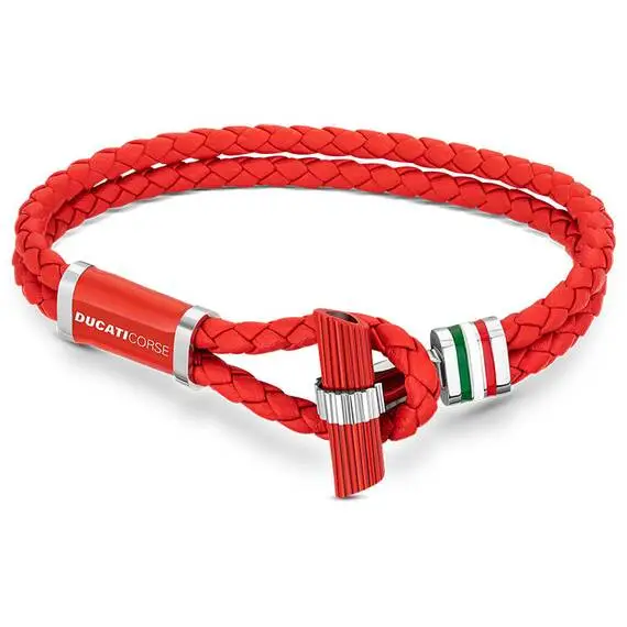 DUCATI Collezione T Leather Stainless Steel Bracelet DTAGB2136807