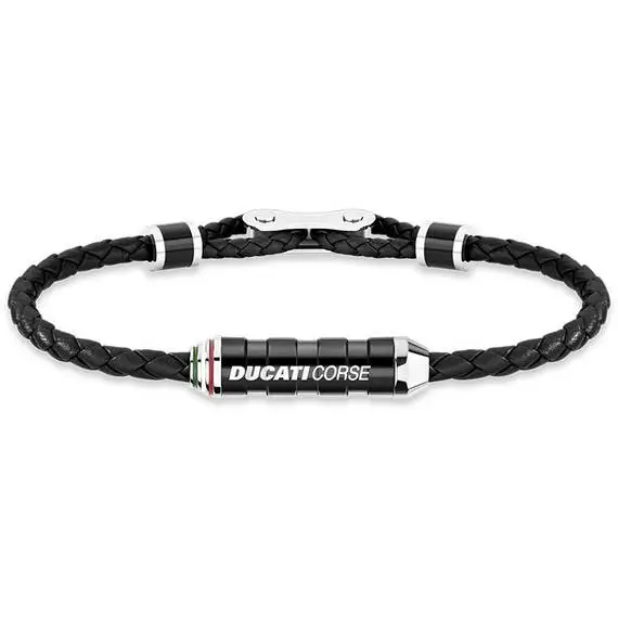 DUCATI Dinamica Leather Stainless Steel Bracelet DTAGB2137207