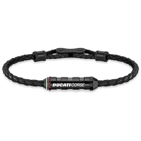 DUCATI Dinamica Leather Stainless Steel Bracelet DTAGB2137211