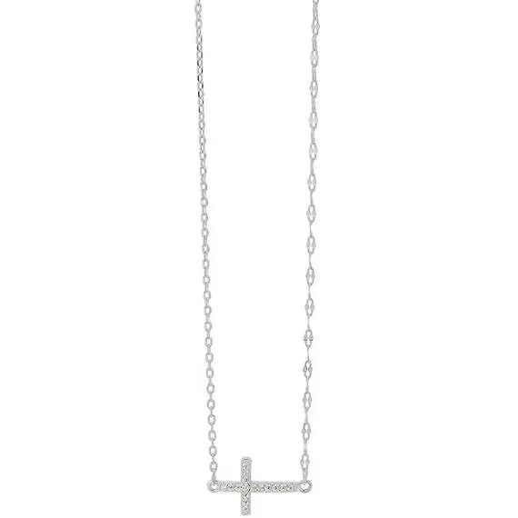 PRINCESILVERO Σταυρός Από Ασήμι 925 Με Ζιργκόν 45cm 2A-KD407-1