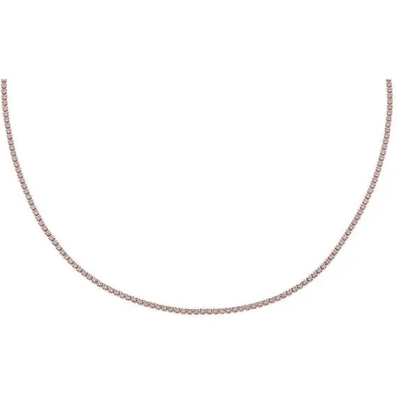 PRINCESILVERO Κολιέ Ροζ Χρυσό Από Ασήμι 925 Με Ζιργκόν 45cm 9O-KD001-2