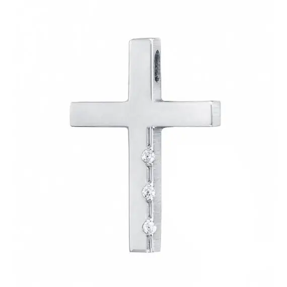 TRIANTOS White Gold Cross 14K 1.2.1249W