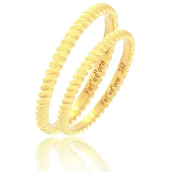 FACADORO Wedding Ring With Pattern Gold K14 WR-86G