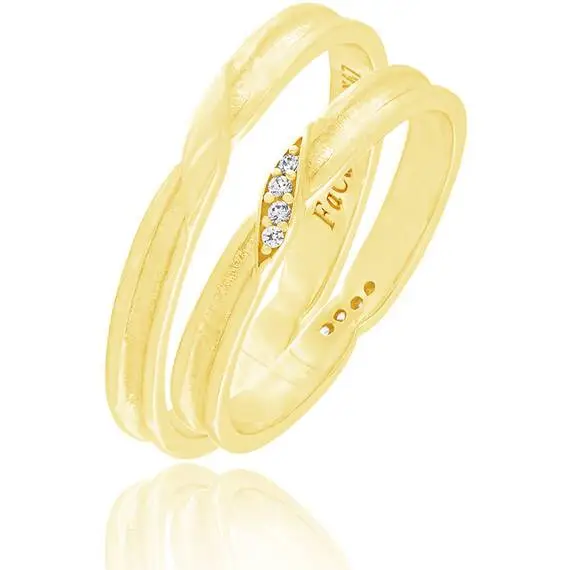 FACADORO Wedding Ring With Pattern Gold K14 WR-88G