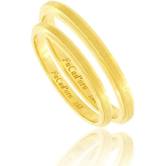 FACADORO Wedding Ring With Pattern Gold K14 WR-99G