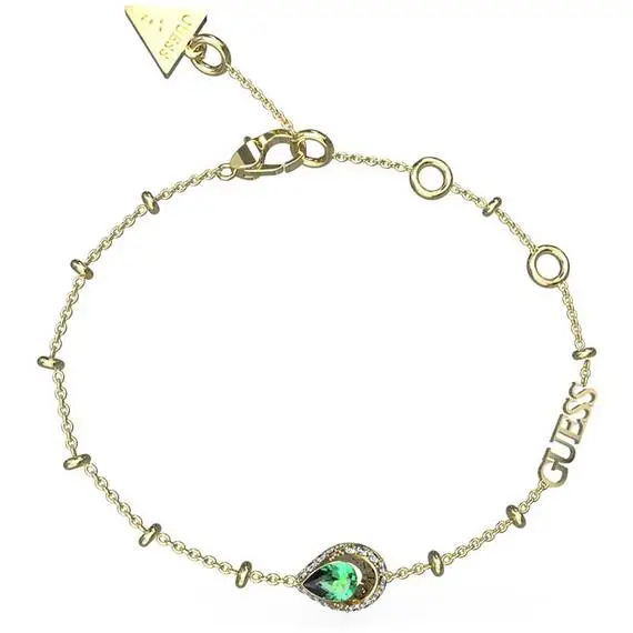 GUESS STEEL Lollipop Χρυσό Βραχιόλι Με Ζιργκόν 21cm JUBB03392JWYGEML
