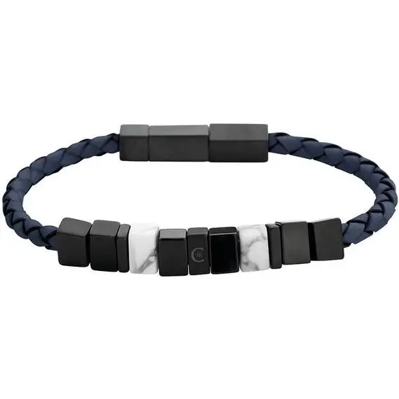CERRUTI Chiselled Βραχιόλι Από Δέρμα Και Ανοξείδωτο Ατσάλι 20cm CIAGB0001404