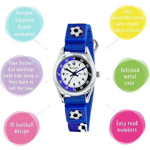 TIKKERS Boys Blue Canvas Strap Teacher Football Set Με Πορτοφόλι ATK1090, image 2