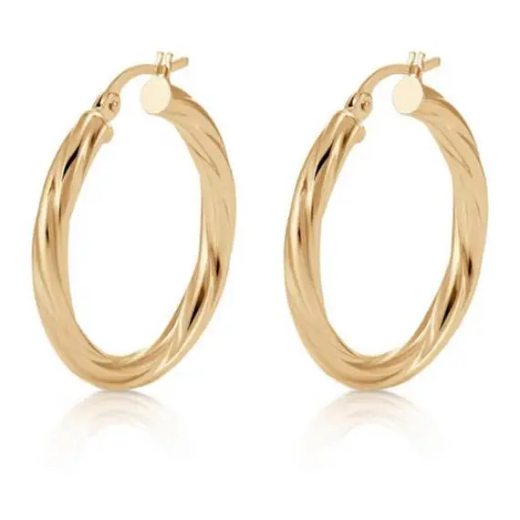 GUESS STEEL Hoops I Did It Again Χρυσά Σκουλαρίκια Κρίκοι 4cm JUBE04187JWYGT-U