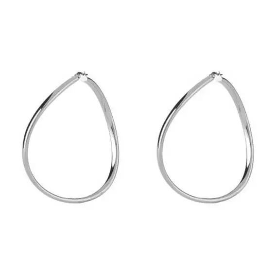 GUESS STEEL Hoops I Did It Again Ασημένια Σκουλαρίκια Κρίκοι 2.5cm JUBE04197JWRHT-U