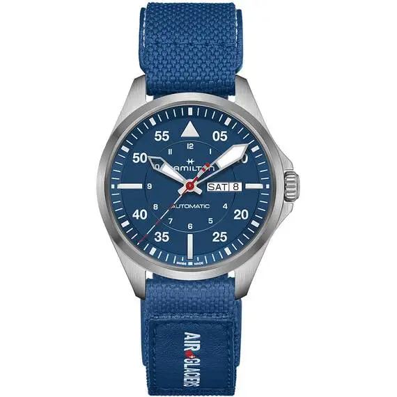 HAMILTON Khaki Aviation Pilot Day Date Automatic Air Glaciers Edition H64655941