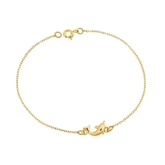 Βραχιόλι Senza Silver 925 Gold Plated, δελφίνι