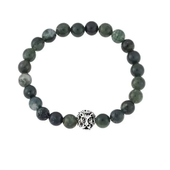 Βραχιόλι Senza Men&#039;s Green Agate Stones