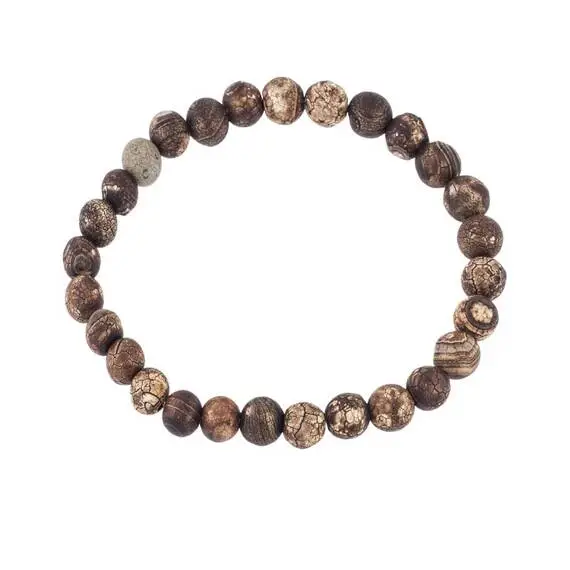 Βραχιόλι Senza Men&#039;s Tree Bark Agate Stone