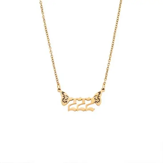 Κολιέ Senza Stainless Steel Gold Plated, Angel Numbers