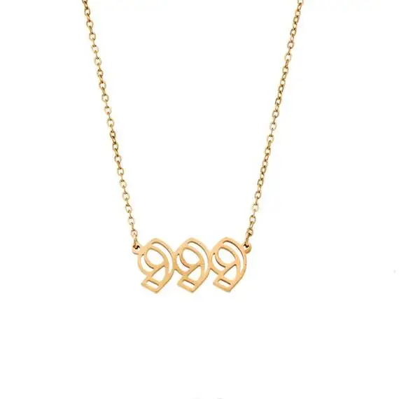 Κολιέ Senza Stainless Steel Gold Plated, Angel Numbers
