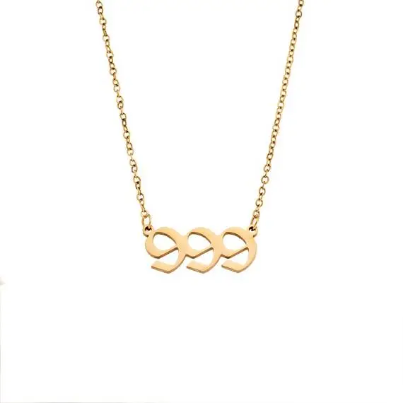 Κολιέ Senza Stainless Steel Gold Plated, Angel Numbers