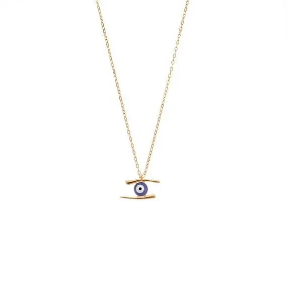 Κολιέ Senza Silver 925 Gold Plated, Ματάκι
