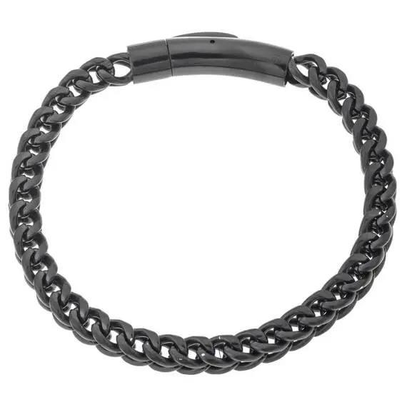Βραχιόλι Senza Men&#039;s Black Stainless Steel