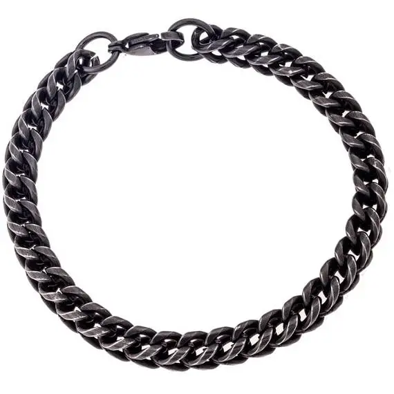Βραχιόλι Senza Men&#039;s Black Stainless Steel