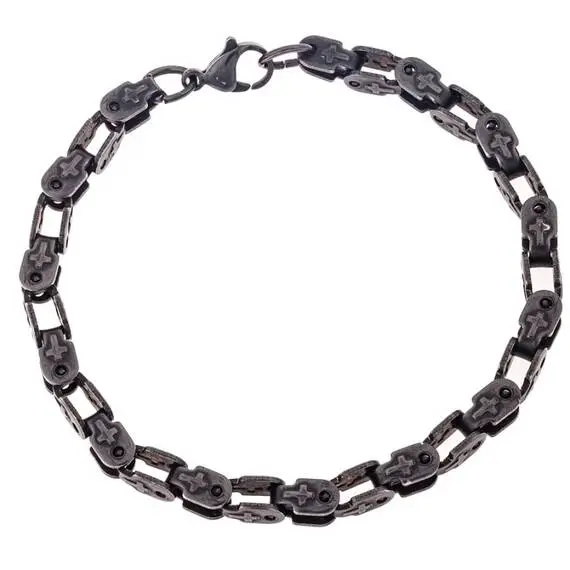 Βραχιόλι Senza Men&#039;s Black Stainless Steel