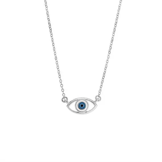 Κολιέ Senza Silver 925, Ματάκι με σμάλτο