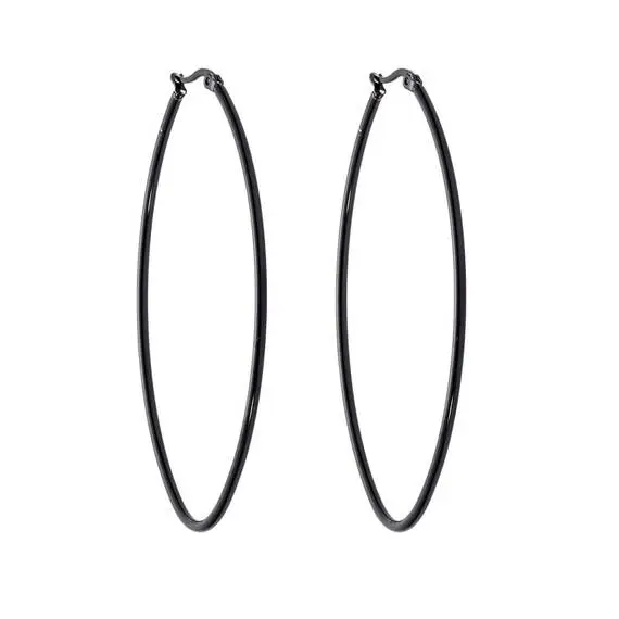 Σκουλαρίκια Senza Steel 7X5 cm Black Plated