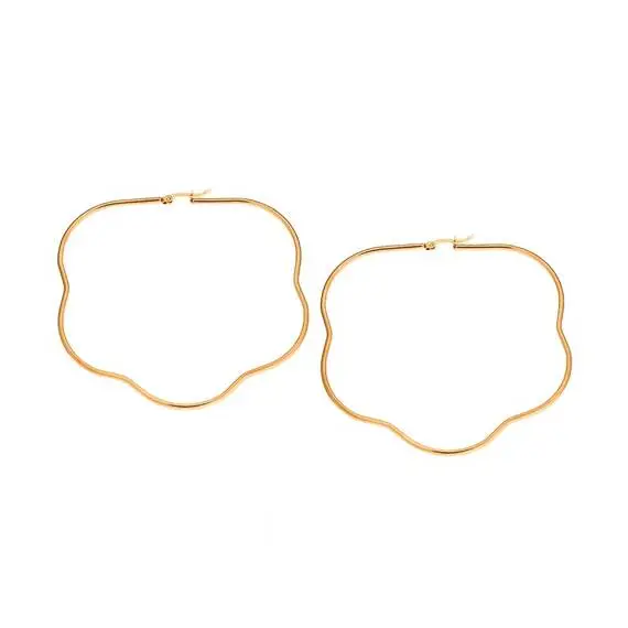 Σκουλαρίκια Senza Steel 7,5 cm Gold Plated