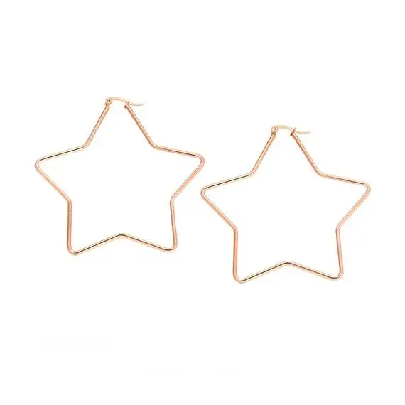 Σκουλαρίκια Senza Steel 7 cm Rose Gold Plated