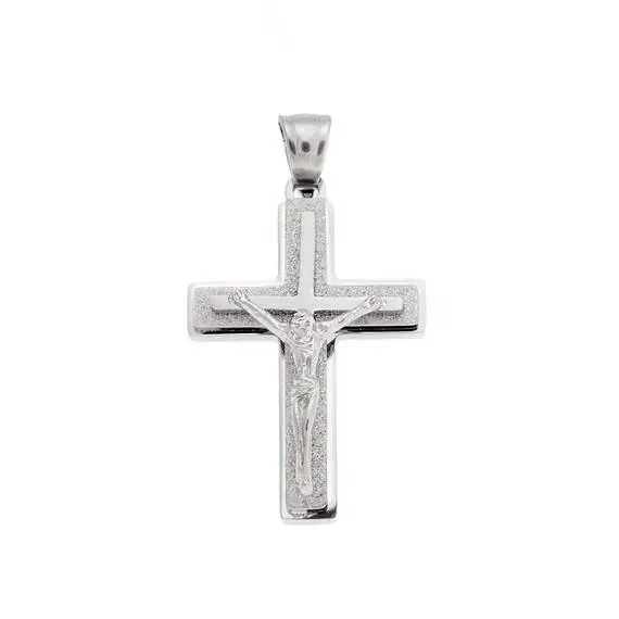 Μοτίφ Senza Men&#039;s Steel, Σταυρός με τον Εσταυρωμένο από ατσάλι