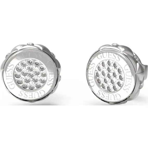 GUESS STEEL Stylish Ασημένια Σκουλαρίκια Με Ζιργκόν JUBE04595JWRHT-U
