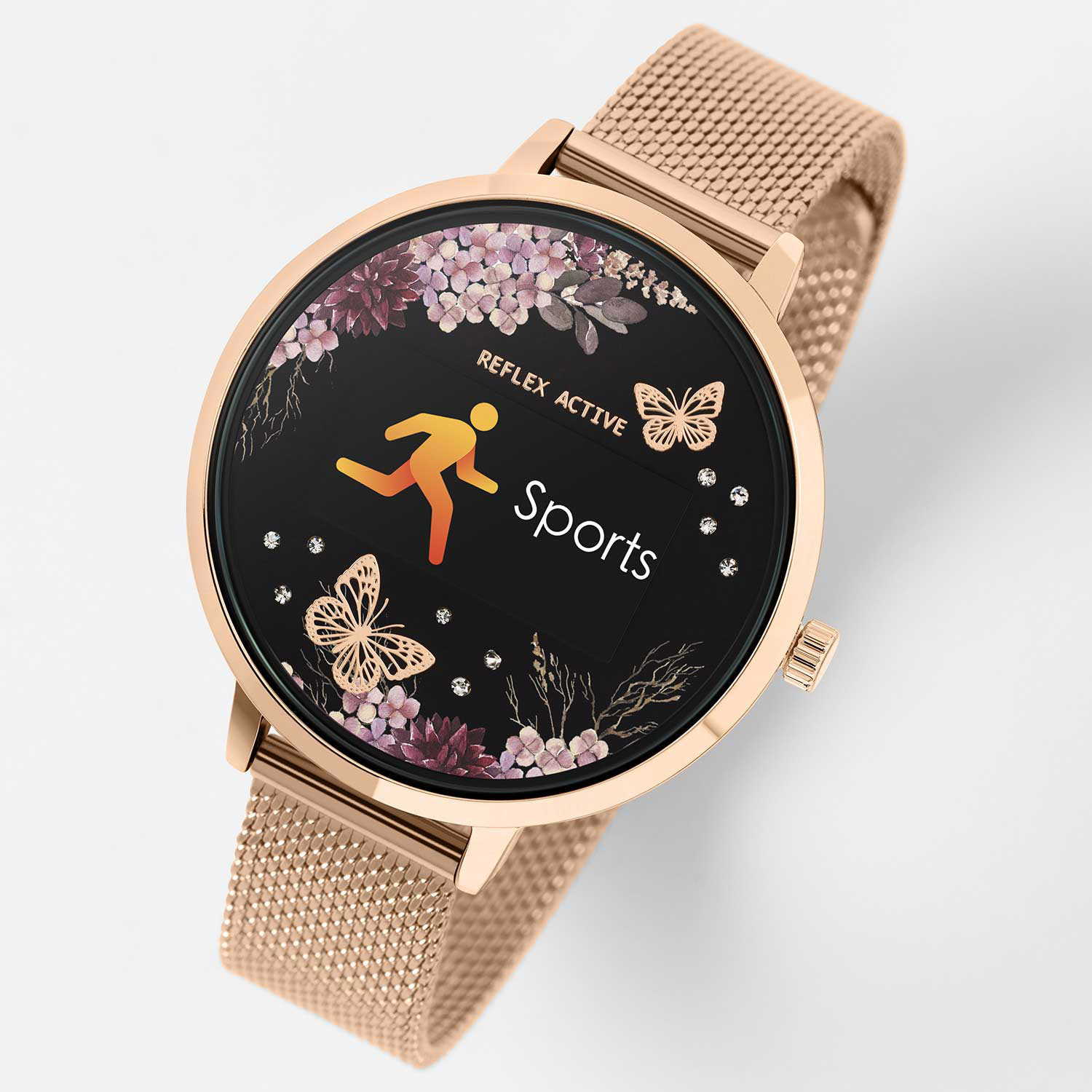 REFLEX ACTIVE Series 03 Smartwatch Rose Gold Garden Rose Gold Bracelet RA03 4038