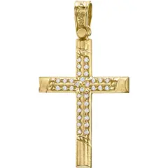 TRIANTOS Σταυρός Σε Κίτρινο Χρυσό 14K Με Ζιργκόν 1.2.1387Y