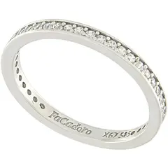 FACADORO Δαχτυλίδι Μισόβερο Σε Λευκό Χρυσό 14K Με Λευκά Ζιργκόν RI-000778W