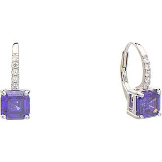 PRINCESILVERO Σκουλαρίκι Κρικάκι Με Τετράγωνη Πέτρα Violet Από Ασήμι 925 413-3010-1
