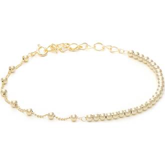 PRINCESILVERO Βραχιόλι Χρυσό Με Μπίλιες Από Ασήμι 925 15cm-18cm 4TU-BR044-3