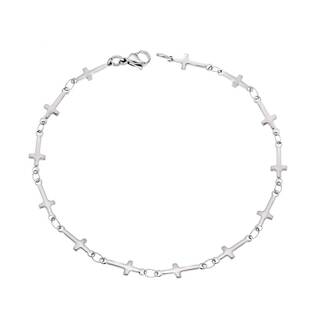 Βραχιόλι Senza Stainless Steel Silver, με Σταυρούς