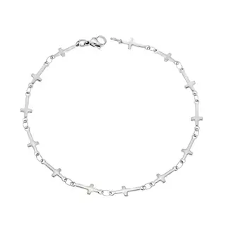 Βραχιόλι Senza Stainless Steel Silver, με Σταυρούς