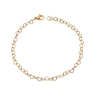 Βραχιόλι Senza Stainless Steel Gold Plated, με Καρδούλες