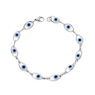 Βραχιόλι Senza Stainless Steel Silver, με Ματάκια