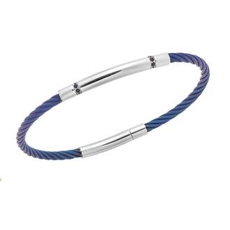 Βραχιόλι Senza Men&#039;s Silver &amp; Blue Stainless Steel Bracelet