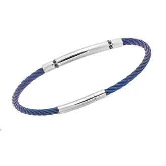 Βραχιόλι Senza Men&#039;s Silver &amp; Blue Stainless Steel Bracelet