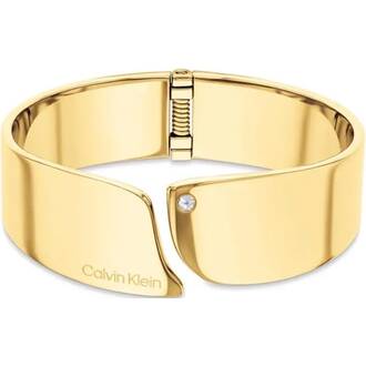CALVIN KLEIN Cherished Βραχιόλι Χρυσό Χειροπέδα Από Ανοξείδωτο Ατσάλι 17.5cm 35000657