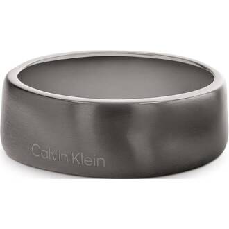 CALVIN KLEIN Metallic Waves Δαχτυλίδι Gunmetal Από Ανοξείδωτο Ατσάλι 35100036H