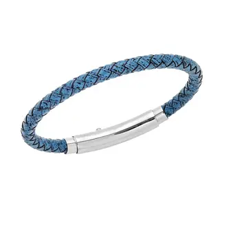 Βραχιόλι Senza Men&#039;s Steel Blue Leather Strap