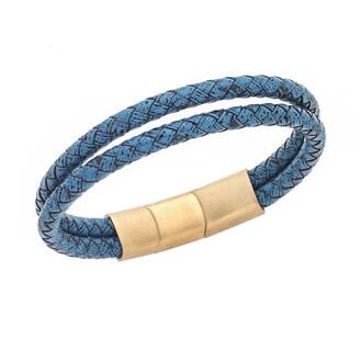 Βραχιόλι Senza Men&#039;s Steel Blue Leather Strap