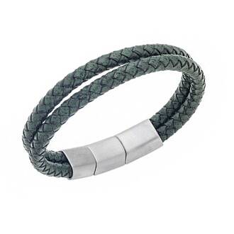Βραχιόλι Senza Men&#039;s Steel Chaki Leather Strap