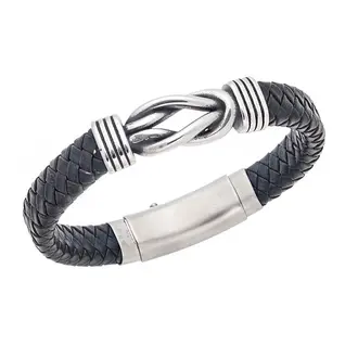 Βραχιόλι Senza Men&#039;s Steel Green Leather Strap